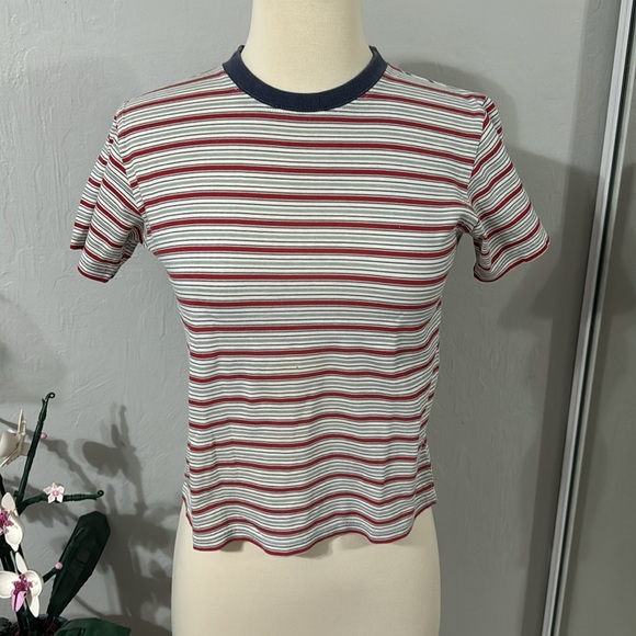 Vintage Tops - (SOLD) Vintage Stripped Baby Tee